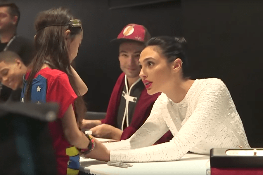 little girl meeting gal gadot