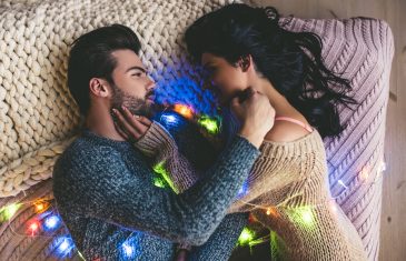 romantic couple on bed
