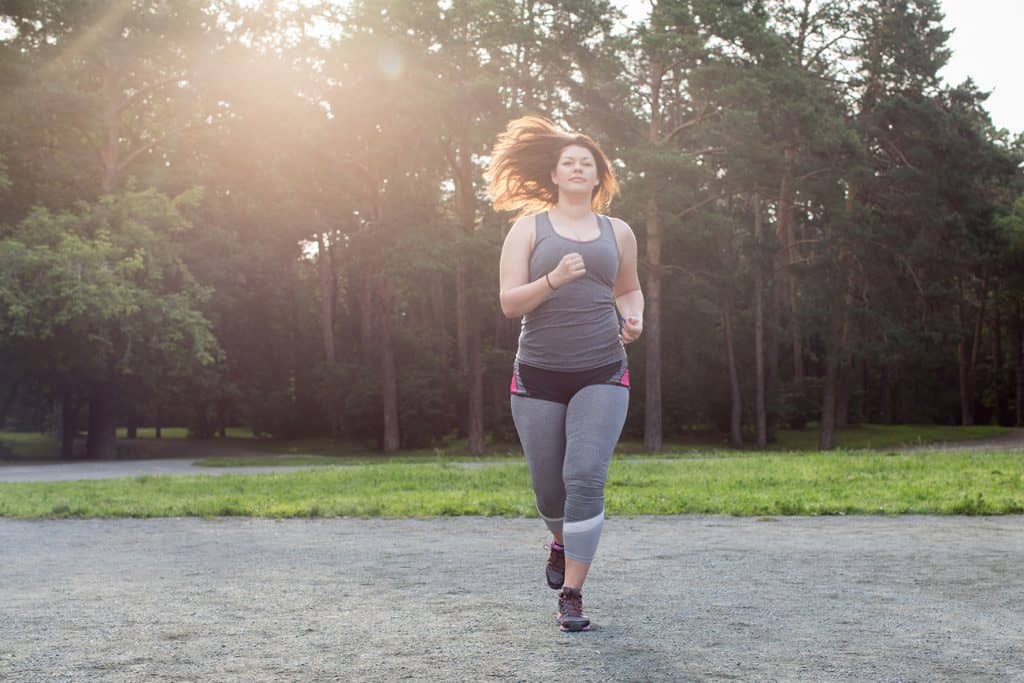 curvy woman running