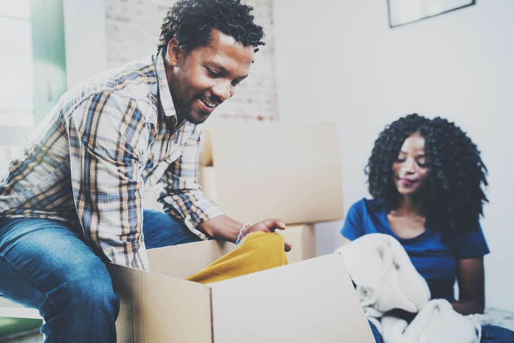 millennial couple moving in together