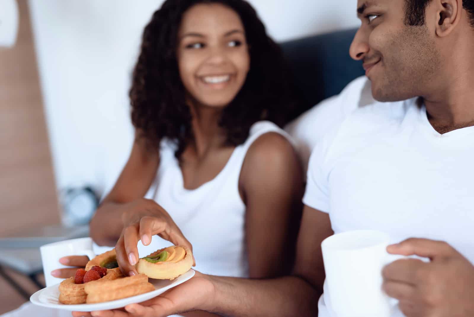 Valentine's Day proposal breakfast in bed