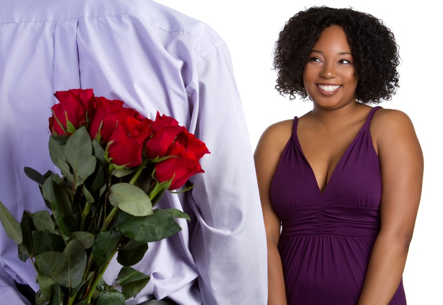 Man Giving Woman Roses